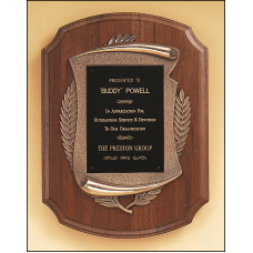 American Walnut Plaque with Antique Bronze Frame American Walnut Plaque with Antique Bronze Frame