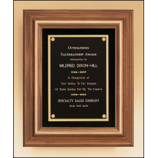 American Walnut Framed Plaque with Gold Trim