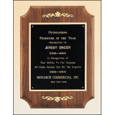 American Walnut Plaque with Decorative Accents