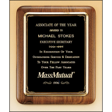 American Walnut Plaque with Antique Bronze Frame