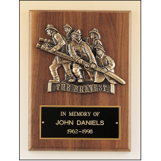 Fireman Plaque with Antique Bronze Finish Casting.