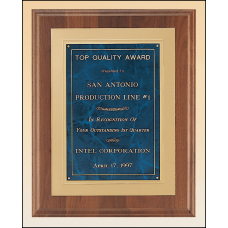 American Walnut Plaque with Gold Embossed Frame