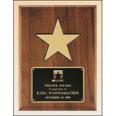 American Walnut Plaque with 5 Gold Star
