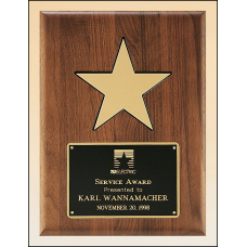 American Walnut Plaque with 5 Gold Star American Walnut Plaque with 5 Gold Star