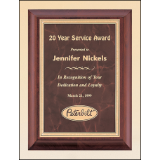 Cherry Finish Wood Plaque with Ruby Marble Plate