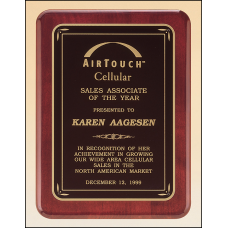 Rosewood Piano Finish Plaque with Brass Plate