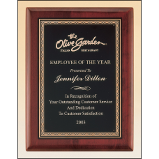 Rosewood Piano Finish Plaque with Brass Plate