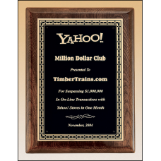 Walnut Stained Piano Finish Plaque with Brass Plate