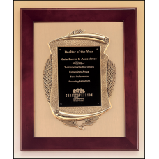 Rosewood Piano Finish Frame Plaque with Cast Relief