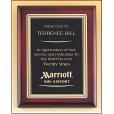Rosewood Piano Finish Plaque with Brass Plate