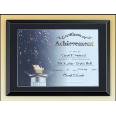 Black Glass Certificate Plaque