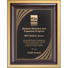 Cherry Finish Wood Plaque with Brass Plate