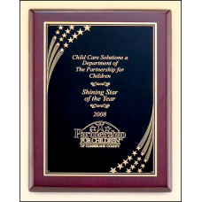 Rosewood Piano Finish Plaque with Brass Plate