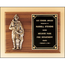 Fireman Plaque with Antique Bronze Finish Casting.