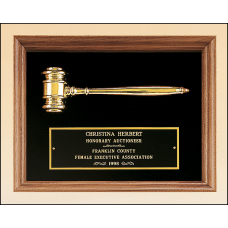 American Walnut Frame Gavel Plaque