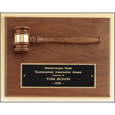 American Walnut Plaque with Walnut Gavel