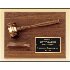 American Walnut Plaque with Walnut Gavel