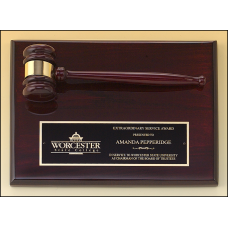 Rosewood Piano Finish Gavel Plaque