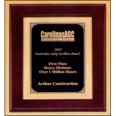 Rosewood Piano Finish Plaque with Brass Plate